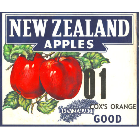 Original 1950s NZ Apple Label Cox’s Orange Good 01