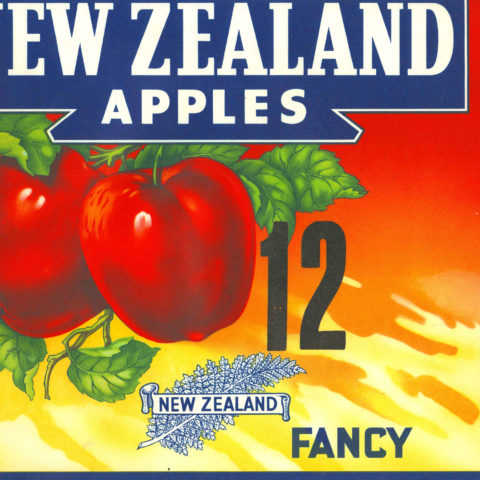 Original 1950s NZ Apple Label Fancy 12