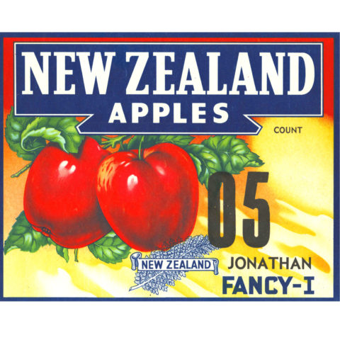 Original 1950s NZ Apple Label Jonathan Fancy-I 05