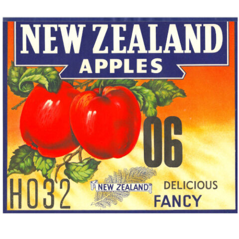 Original 1950s NZ Apple Label Delicious Fancy 06 (NZA-001)