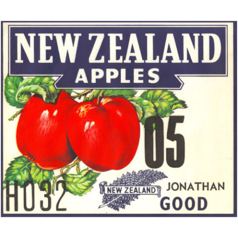 Original 1950s NZ Apple Label Jonathan Good 05 (NZA-008)