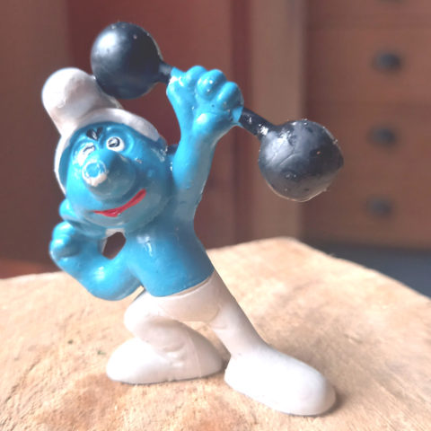20020 Barbell Gymnast Smurf Without Top (Trimm-Dich-Schlumpf Ohne Trikot)