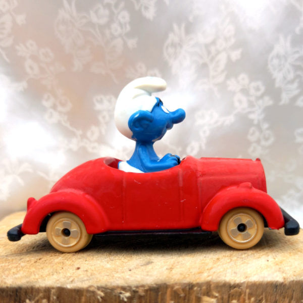 i Puffi Die-Cast Smurf Car with Smurf 1983