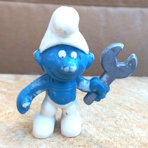 20012 Mechanic Smurf Grey Wrench White Pants (Mechaniker Schlumpf) #2