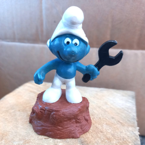20012 Pencil Sharpener Mechanic Smurf With Black Wrench And White Pants (Mechaniker Schlumpf) #3