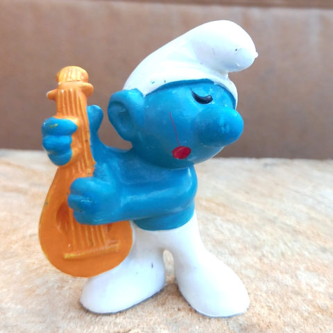 20013 Lute Smurf With Yellow Lute RARE (Gitarrenschlumpf) #5
