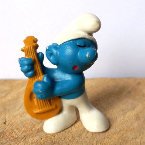 20013 Lute Smurf With Yellow Lute RARE (Gitarrenschlumpf) #6