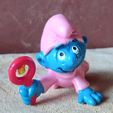 20202 Pink Baby Smurf With Rattle (Babyschlumpf Rosa) #2