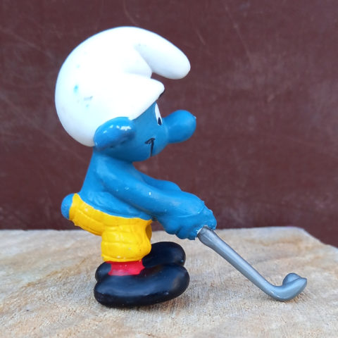 20055 Golfer Smurf With Yellow Pants And Black Shoes RARE (Golfschlumpf) #3