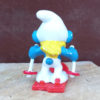 20091 Skier Smurf with White Dishes on Ski Poles RARE (Skiläufer Schlumpf) #3 - Image 3