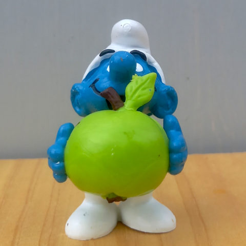 20160 Smurf With Green Apple (Schlumpf Mit Apfel) #4