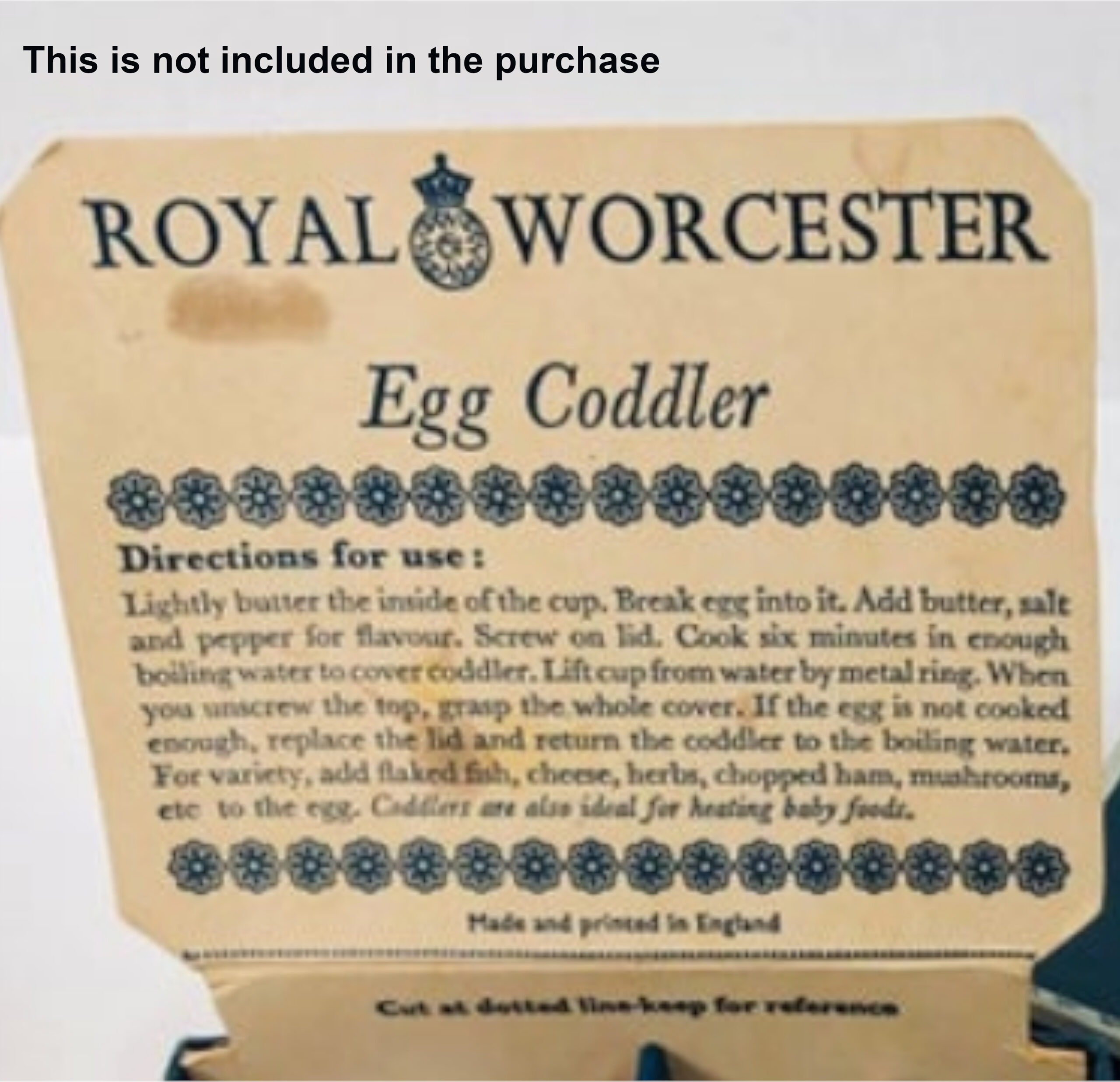Royal Worcester Vintage Double Egg Coddler (KIT-010) - Image 3