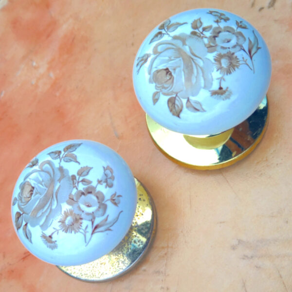 Retro Ceramic Door Handles x2