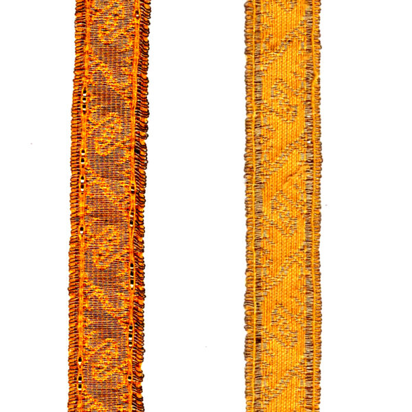 Gold Metallic Jacquard Ribbon (RG-005) sold by the meter