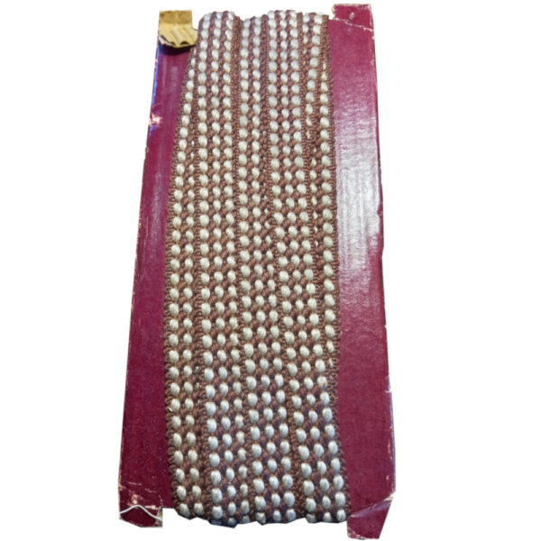 Vintage Upholstery Braid Brown/Cream (UB-003) sold by the meter - Image 2