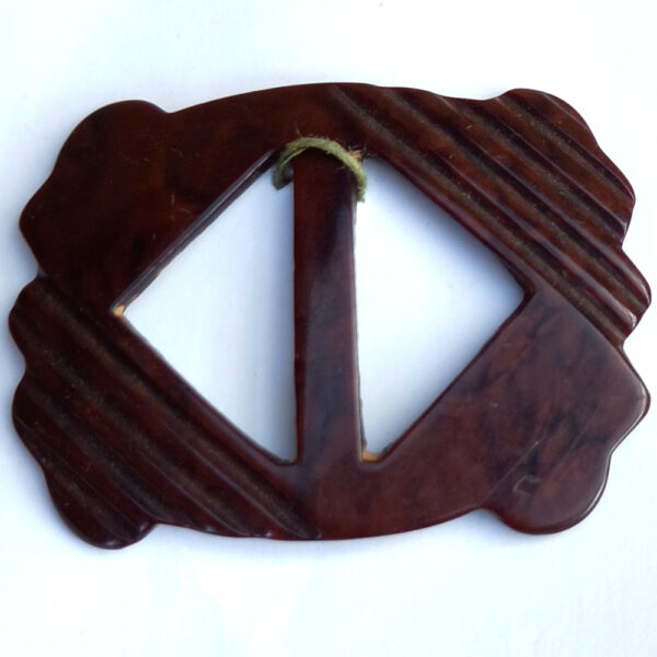 1930s Dark Brown Marbled Belt Slider (BB-008)