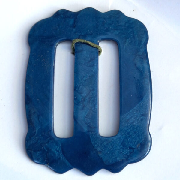 1930s Dark Blue Marbled Belt Slider (BB-007)
