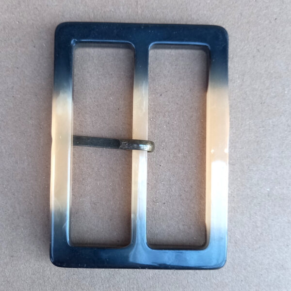 Large 1960s Plastic Belt Buckle Tan and Brown (BB-015) - Image 2