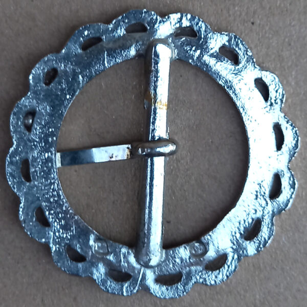 Vintage Ornate Round Silver Belt Buckle (BB-017) - Image 2