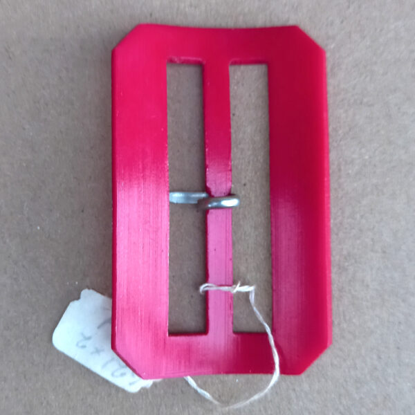 Large Vintage Plastic Belt Buckle Red (BB-019) - Image 2