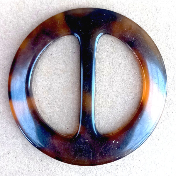 Vintage Round Brown Marbled Belt Slider (BB-020) - Image 2