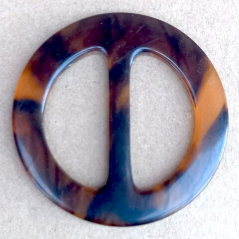 Vintage Round Brown Marbled Belt Slider (BB-020)