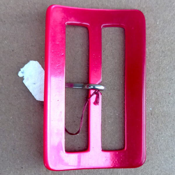 Large Vintage Plastic Belt Buckle Red (BB-022) - Image 2
