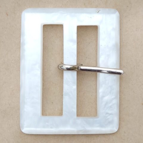 Vintage White Marbled Belt Buckle (BB-032)