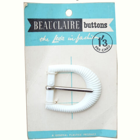 Vintage Beauclaire Belt Buckle White (BB-034) (Original Packaging)