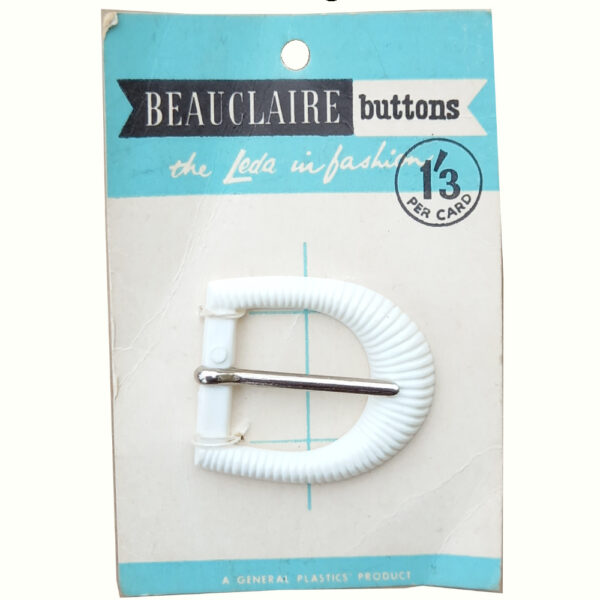 Vintage Beauclaire Belt Buckle White (BB-034) (Original Packaging)