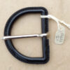 Vintage Half-Round Plastic Belt Buckle Black (BB-036)