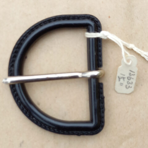 Vintage Half-Round Plastic Belt Buckle Black (BB-036)