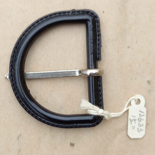Vintage Half-Round Plastic Belt Buckle Black (BB-036) - Image 2