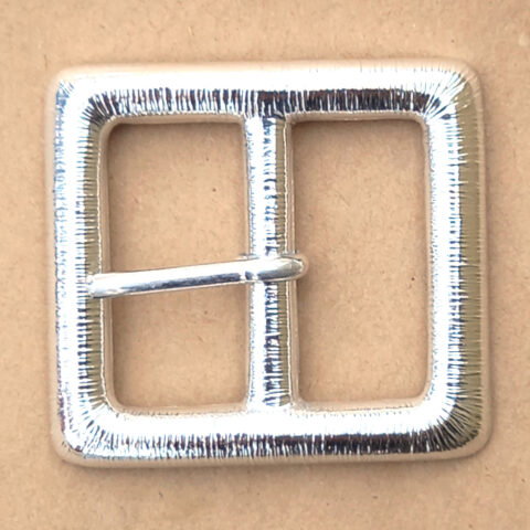 Vintage Square Metal Silver Belt Buckle (BB-037)
