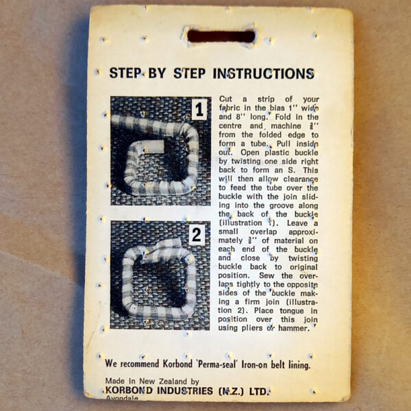 Vintage Korbond Self-Cover Buckles x2 for 1" Belt (BB-038) (Original Packaging) - Image 2