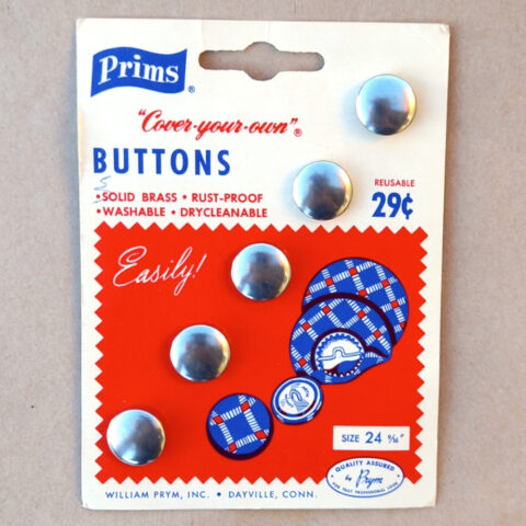 14mm Prims Self Cover Buttons x5 Size 24 (BUT-003) Original Packaging