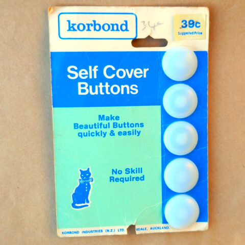 22mm Korbond Self Cover Buttons x6 Size 36 (BUT-005) Original Packaging