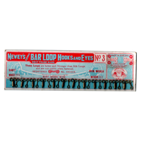 Newey’s Bar Loop Hooks and Eyes Size 3 (BUT-010) (on Original Card)