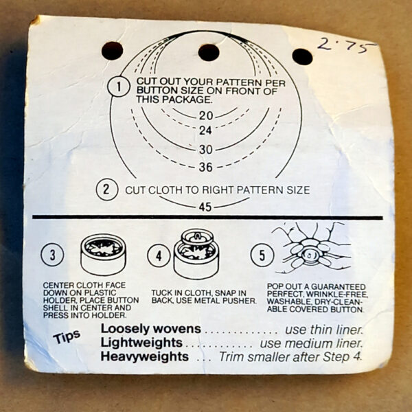 14mm ENZED Self Cover Buttons x7 Size 24 (BUT-012) Original Packaging - Image 2