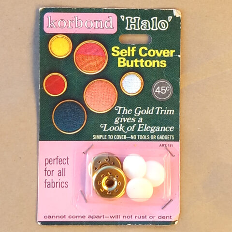 Halo Korbond Self Cover Buttons x3 (BUT-013) Original Packaging