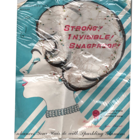Vintage Nylon Hair Net Snood with Beads (HAIR-12) in original packet
