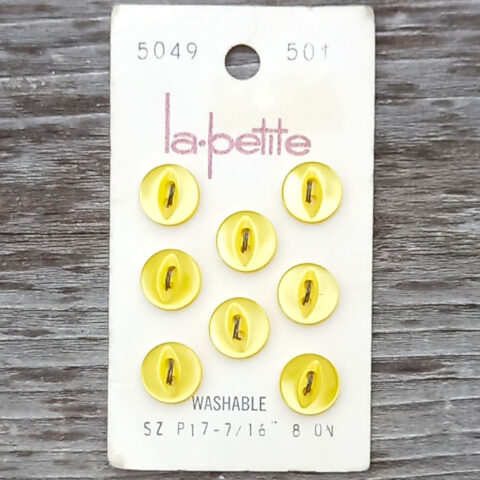 10mm Vintage La Petite Buttons x8 yellow (BUT-018) (Original Packaging)