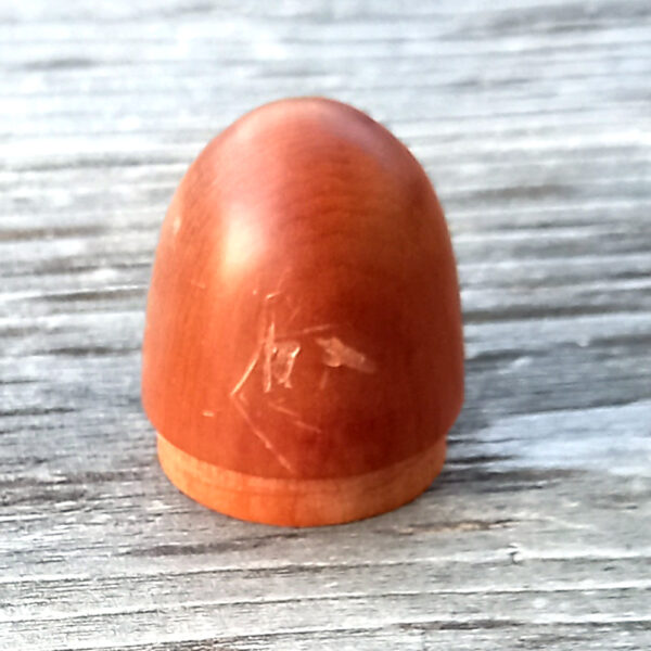 Antique Treen Turned Wood Acorn Thimble Holder with Thimble (MIS-011) - Image 6