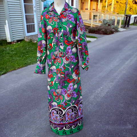 Vintage Eastex Full Length Polyester Dress with Belt size M-L (VC-002)