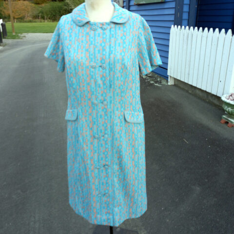 Vintage Norman Coat Dress Polyester Knit size XL (VC-004)