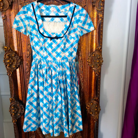 Vintage Dirndl-Style Dress Cotton size S (VC-006)