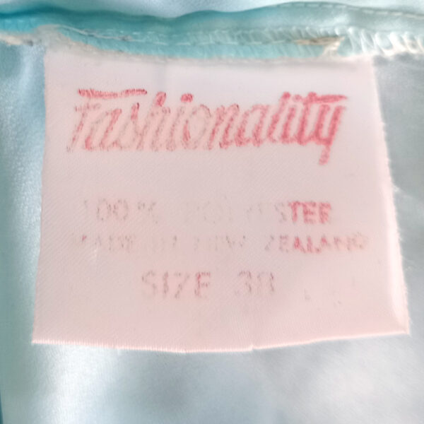 1960s Blouse Blue with Lace Ruffle (VC-007) - Image 4