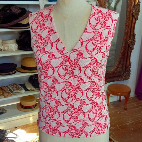 1970s Tank Top Orange/White/Silver Southwell size 11 (VC-009)