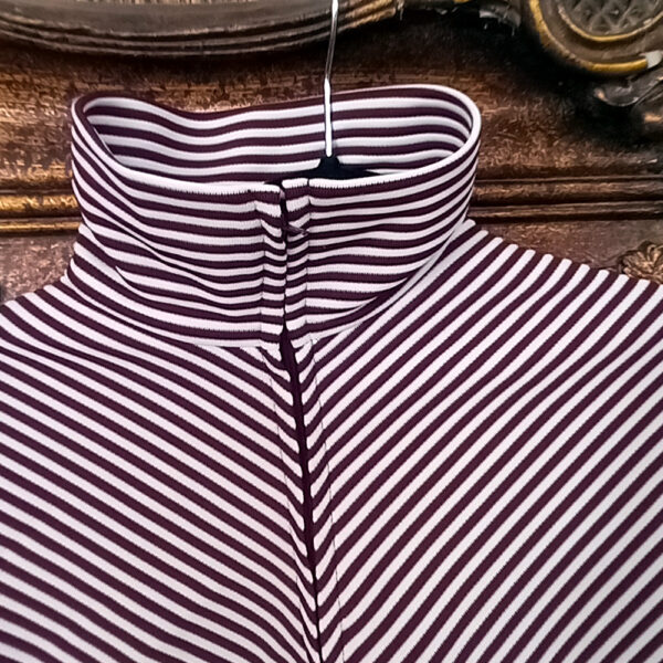 Genuine Vintage Top Brown/White Striped by House of Raymonde Ltd size 14 (VC-013) - Image 3