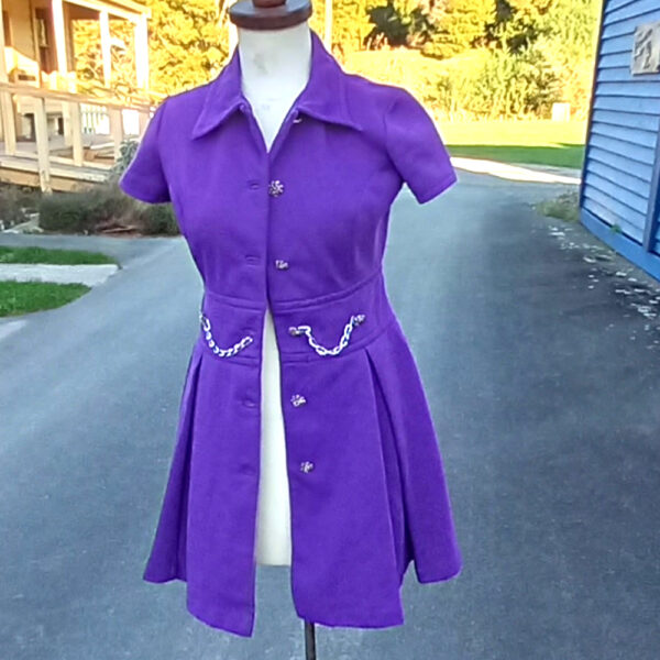 Vintage Butte Knit Purple Dress with Chains size 14 (VC-015) - Image 2